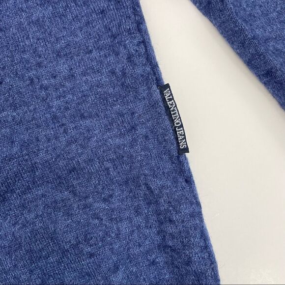 Vintage Valentino Wool Blend Polo Sweater Blue - Picture 13 of 13